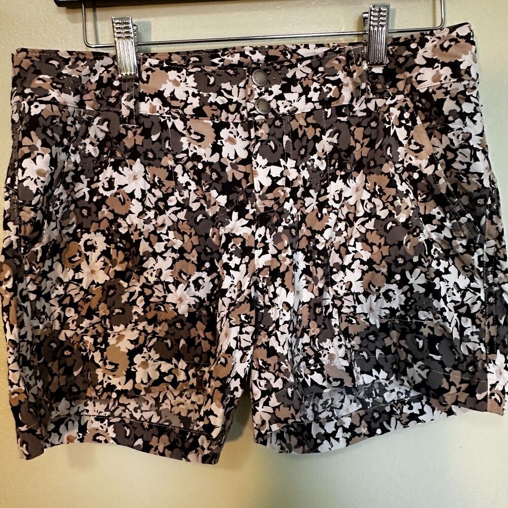 Columbia Shorts Womens 6 Grey Brown Floral Omni sheld Advanced Repellency